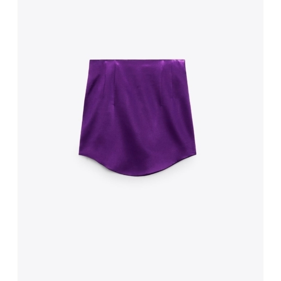 ZARA satin effect high waist skirt - Picture 6 of 9